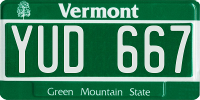 VT license plate YUD667