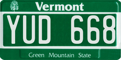 VT license plate YUD668