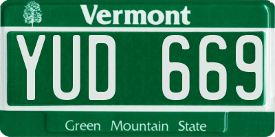 VT license plate YUD669