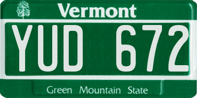 VT license plate YUD672