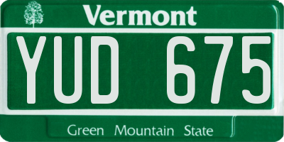 VT license plate YUD675