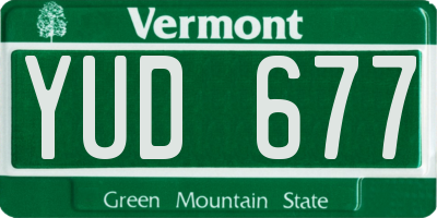 VT license plate YUD677