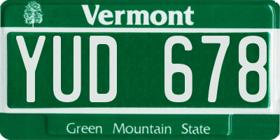 VT license plate YUD678