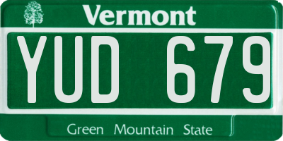 VT license plate YUD679