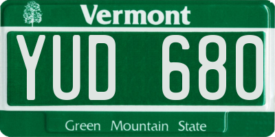 VT license plate YUD680