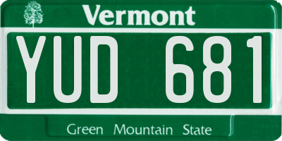 VT license plate YUD681