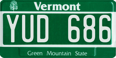 VT license plate YUD686