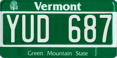 VT license plate YUD687