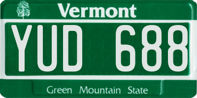 VT license plate YUD688