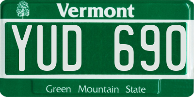 VT license plate YUD690