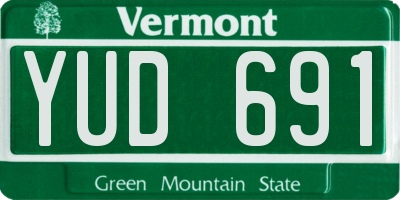 VT license plate YUD691