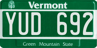 VT license plate YUD692