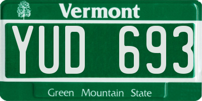VT license plate YUD693