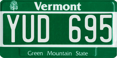 VT license plate YUD695