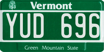 VT license plate YUD696
