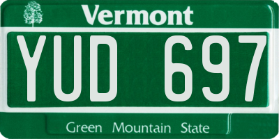 VT license plate YUD697