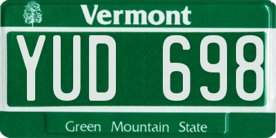 VT license plate YUD698