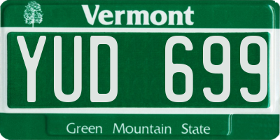 VT license plate YUD699