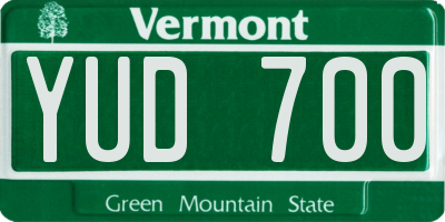 VT license plate YUD700