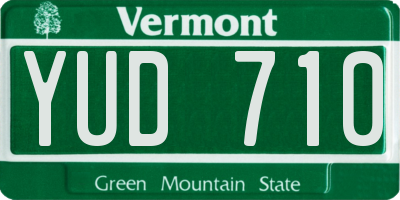 VT license plate YUD710