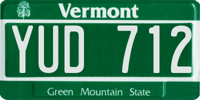 VT license plate YUD712
