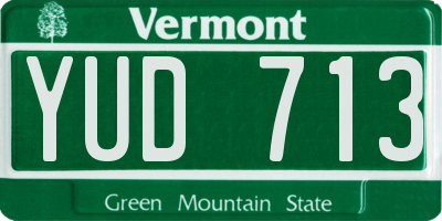 VT license plate YUD713