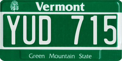 VT license plate YUD715
