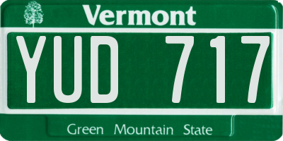 VT license plate YUD717