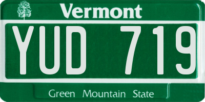 VT license plate YUD719