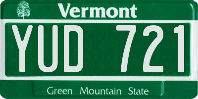 VT license plate YUD721