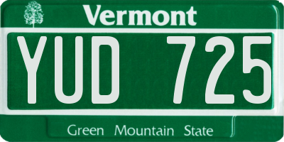 VT license plate YUD725