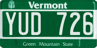 VT license plate YUD726