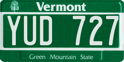 VT license plate YUD727