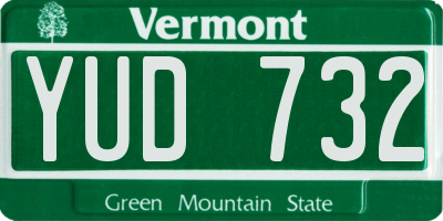 VT license plate YUD732