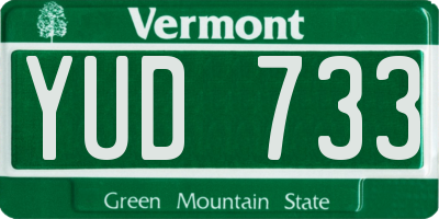 VT license plate YUD733