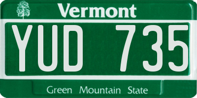 VT license plate YUD735