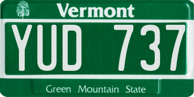 VT license plate YUD737