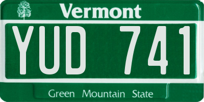 VT license plate YUD741