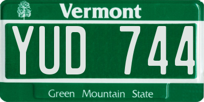 VT license plate YUD744