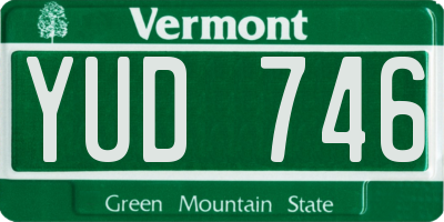 VT license plate YUD746