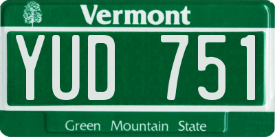 VT license plate YUD751