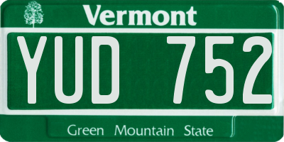 VT license plate YUD752