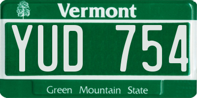 VT license plate YUD754
