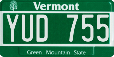 VT license plate YUD755