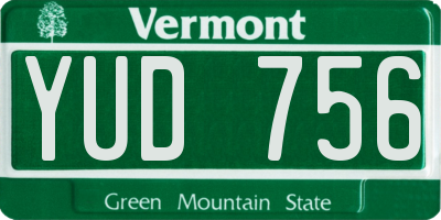 VT license plate YUD756