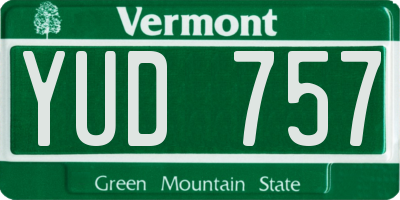 VT license plate YUD757