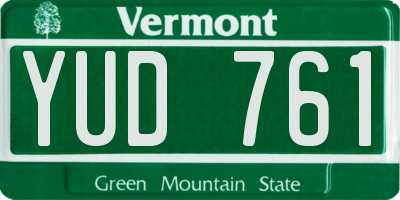 VT license plate YUD761