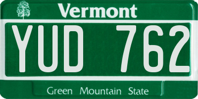 VT license plate YUD762