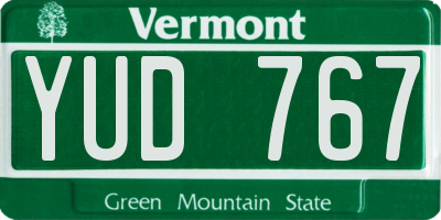 VT license plate YUD767