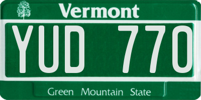 VT license plate YUD770